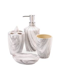 MARBLE PRINTED BATH ACCESSORY SET